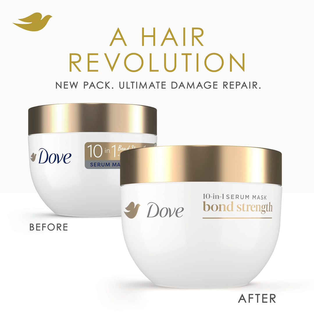 Dove Hair Bond Strength 10in1 Serum Mask for Chemically Damaged Hair with Bio-Protein Care Technology plus Peptide Complex 9.2 fl oz.