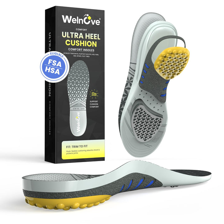 Achilles Tendonitis Relief Insoles for Women & Men - Heel Cushion for Heel Pain Relief Heel Spur with Shock Absorption for All-Day Comfort, M: 12-14|318MM Retail $34.99