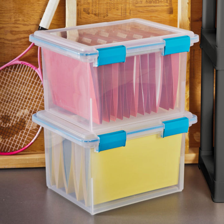 Sterilite  Gasket Box, Weather-Resistant Storage Bins with Latching Lids, 32 Quart - Heavy-Duty Organizing Containers for Closet, Bathroom, and Office Retail $9.97
