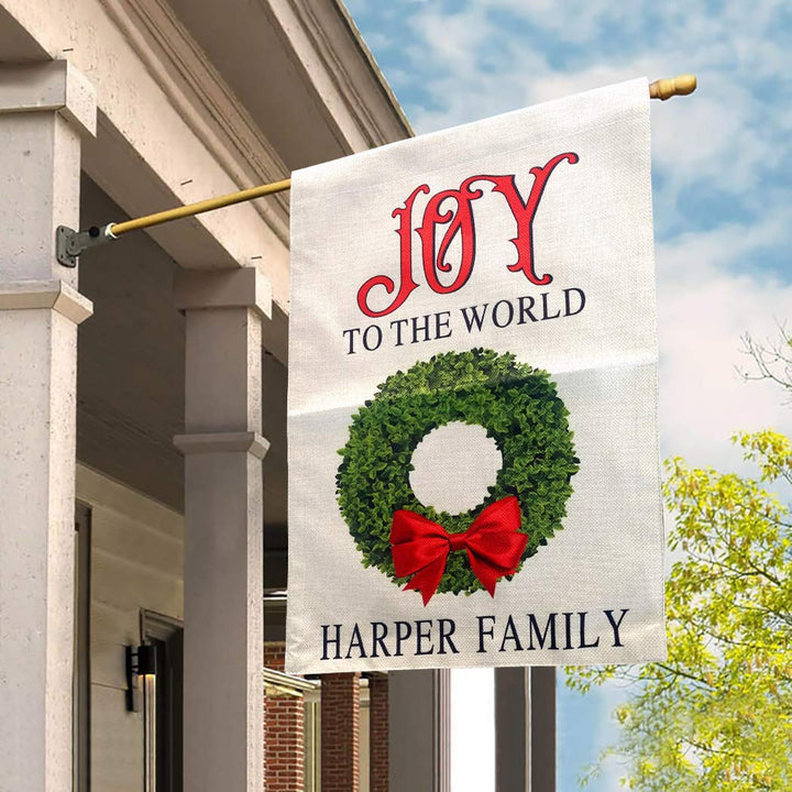 cxwind Christmas Garden Flag Outdoor-Joy to The World and Harper Family Decoration Yard Flag Double-Side Printing Sign for Yard Garden Farmhouse Lawn