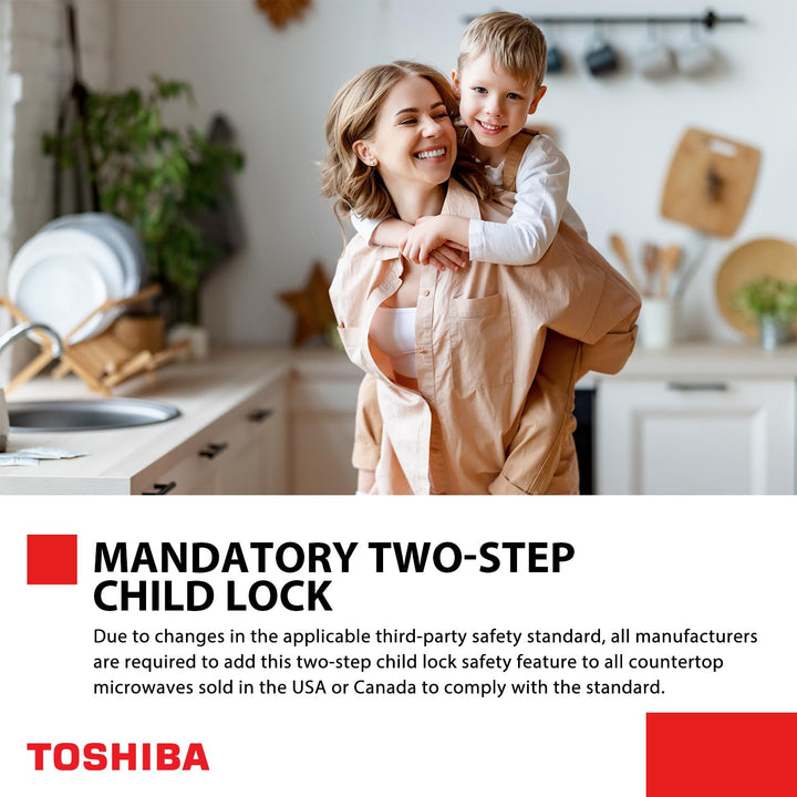 TOSHIBA EM131A5C-SS Countertop Microwave Ovens 1.2 Cu Ft with 12.4" Removable Turntable Smart Humidity Sensor, 12 Auto Menus Mute Function ECO Mode Easy Clean Interior, 1000W, Silver