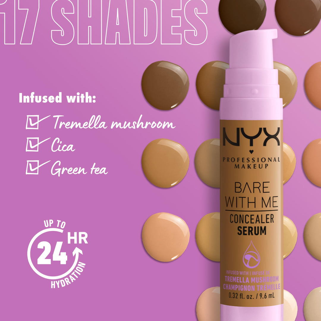 NYX PROFESSIONAL MAKEUP Bare With Me Concealer Serum, Concealer Makeup For Up To 24Hr Hydration - Deep Golden Retail $12.00