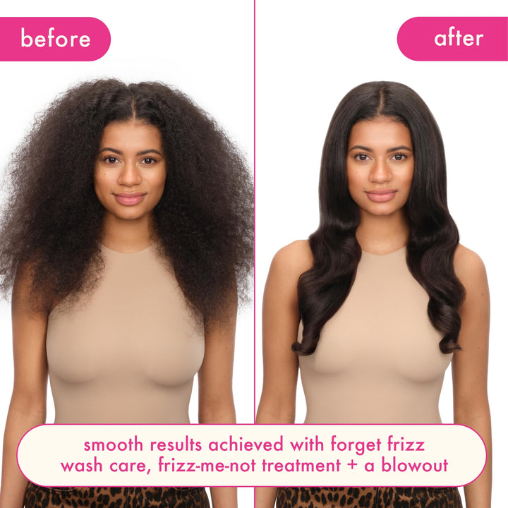 amika forget frizz anti-frizz conditioner, 275ml | smoothing, humidity protection, up to 72 hour frizz control + lightweight hydration, for medium to thick coarse hair types 2a-4c