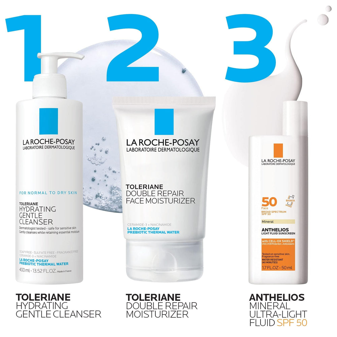 La Roche-Posay Anthelios Mineral Ultra-Light Face Sunscreen SPF 50, Zinc Oxide Sunscreen for Face, 100% Mineral Sunblock, Oil Free for Sensitive Skin, Daily Sun Protection