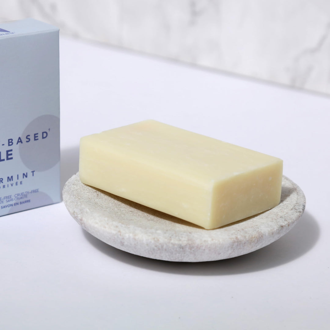Dr. Natural Castile Bar Soap - Multipurpose Soap Bar with Anti-Acne Properties - For Face, Body, Hair - Sensitive Skin Body Wash - Peppermint - 2 pcs Retail $2.98