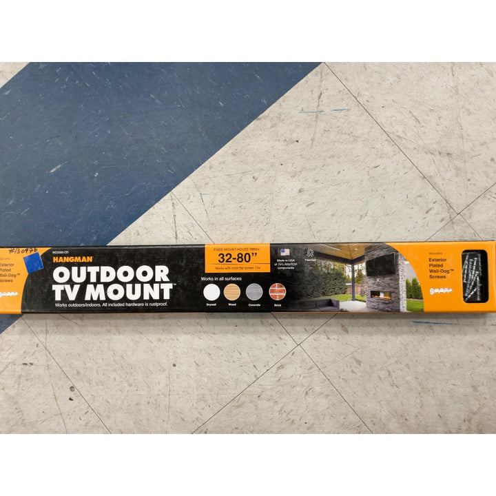 Hangman 32" to 80" Outdoor TV Hanger Up to 100 lbs Low Profile VESA No Stud Wall Mount Brick Concrete Wood Drywall WD2060-OD Retail $28.00