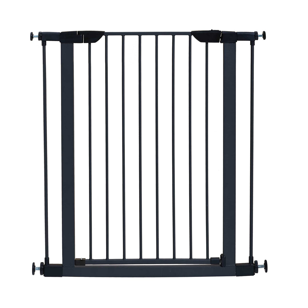 MidWest Homes for Pets 39-Inch High Walk-Thru Pressure Mounted Steel Dog Gate, Expands to 38 Inches Wide, Includes 3-inch Extensions, Textured Graphite Retail $57.29