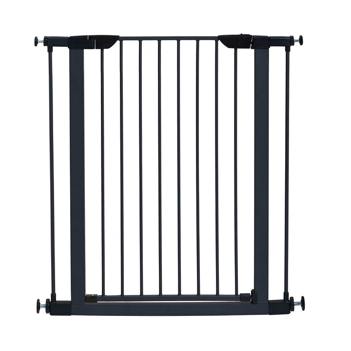 MidWest Homes for Pets 39-Inch High Walk-Thru Pressure Mounted Steel Dog Gate, Expands to 38 Inches Wide, Includes 3-inch Extensions, Textured Graphite Retail $57.29