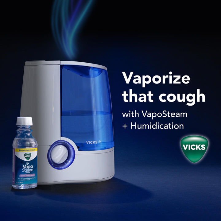 Vicks Warm Mist Humidifier - Air Humidifier for Bedroom, Home & Large Room, Baby, Kids and Adults Soothing Steam Vaporizer for Cough, Congestion, Allergies & Dry Air, VapoSteam Compatible