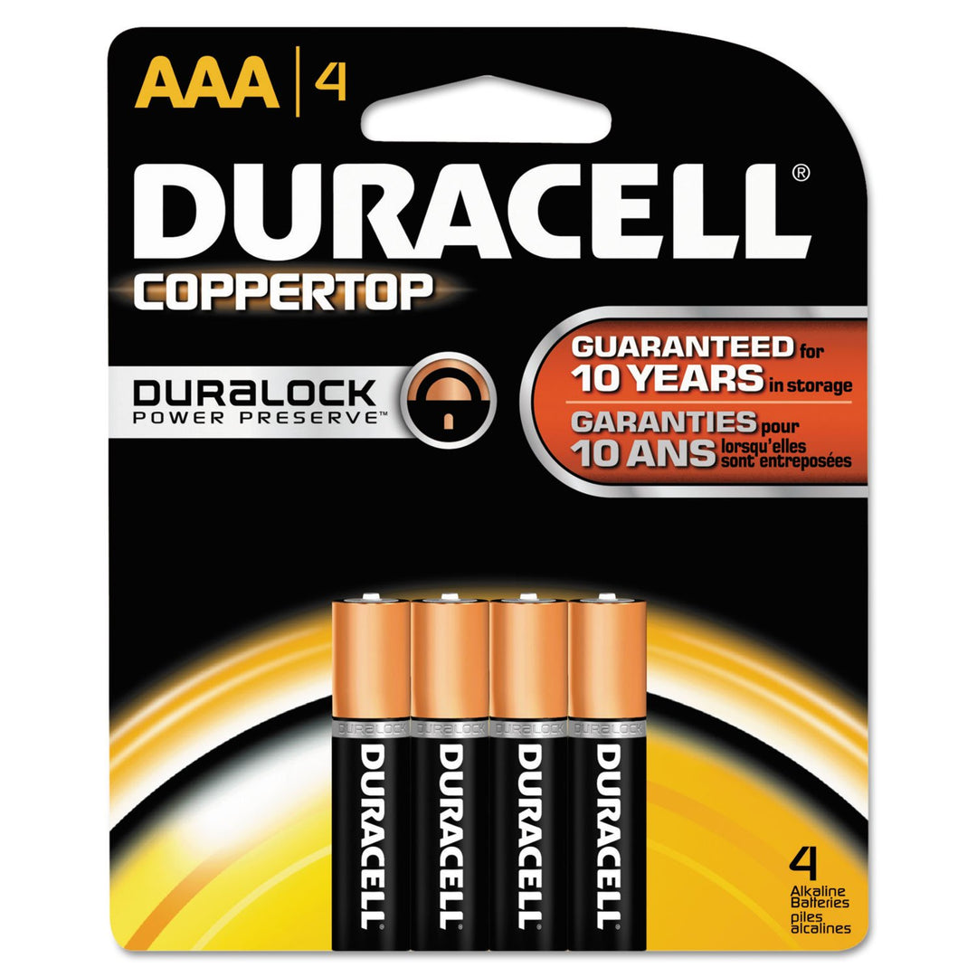 Duracell, MN2400B4Z, Standard Battery, AAA, Alkaline, PK4,Black Retail $9.00
