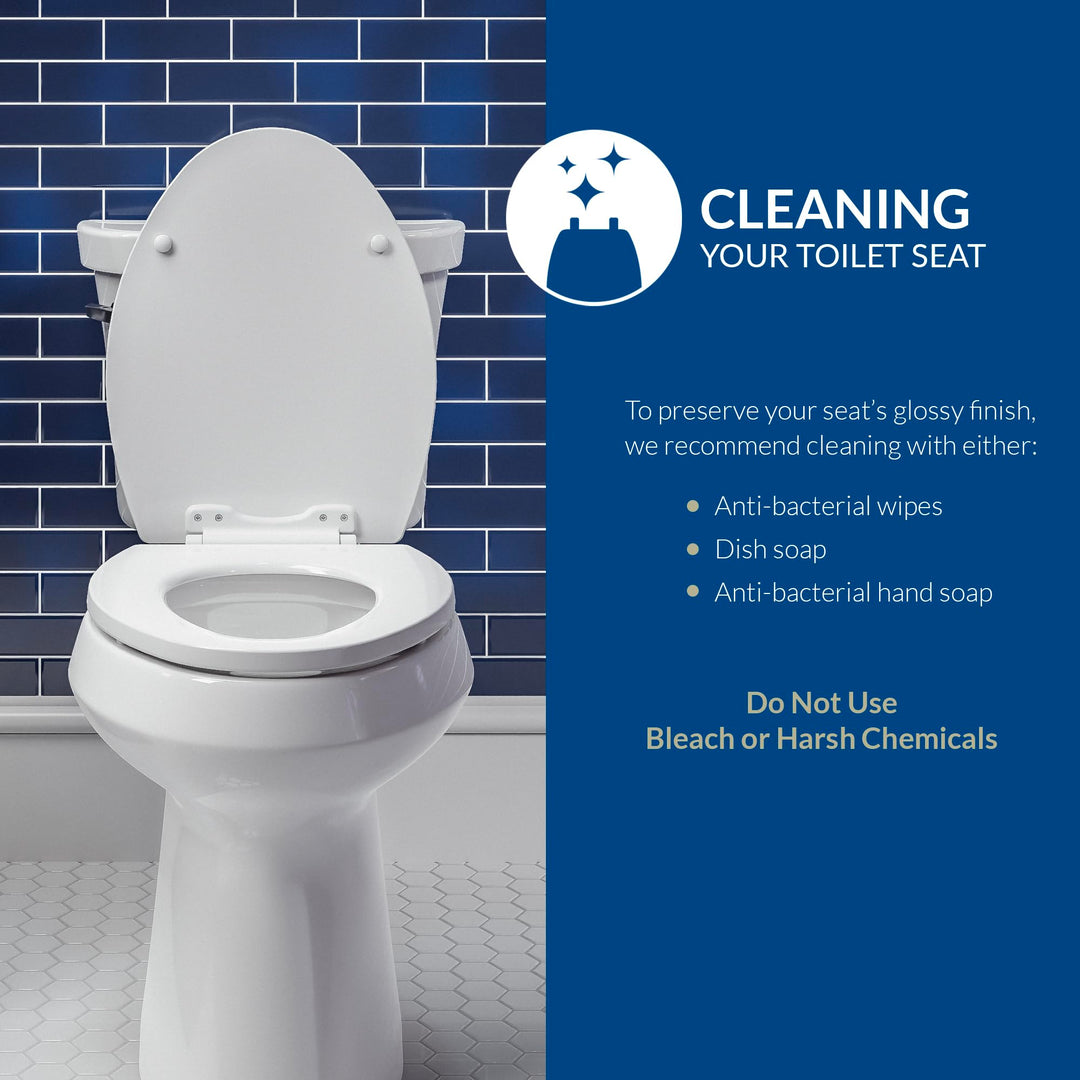 BEMIS 500EC 390 Toilet Seat with Easy Clean & Change Hinges, 1 Pack Round, Cotton White Retail $20.96