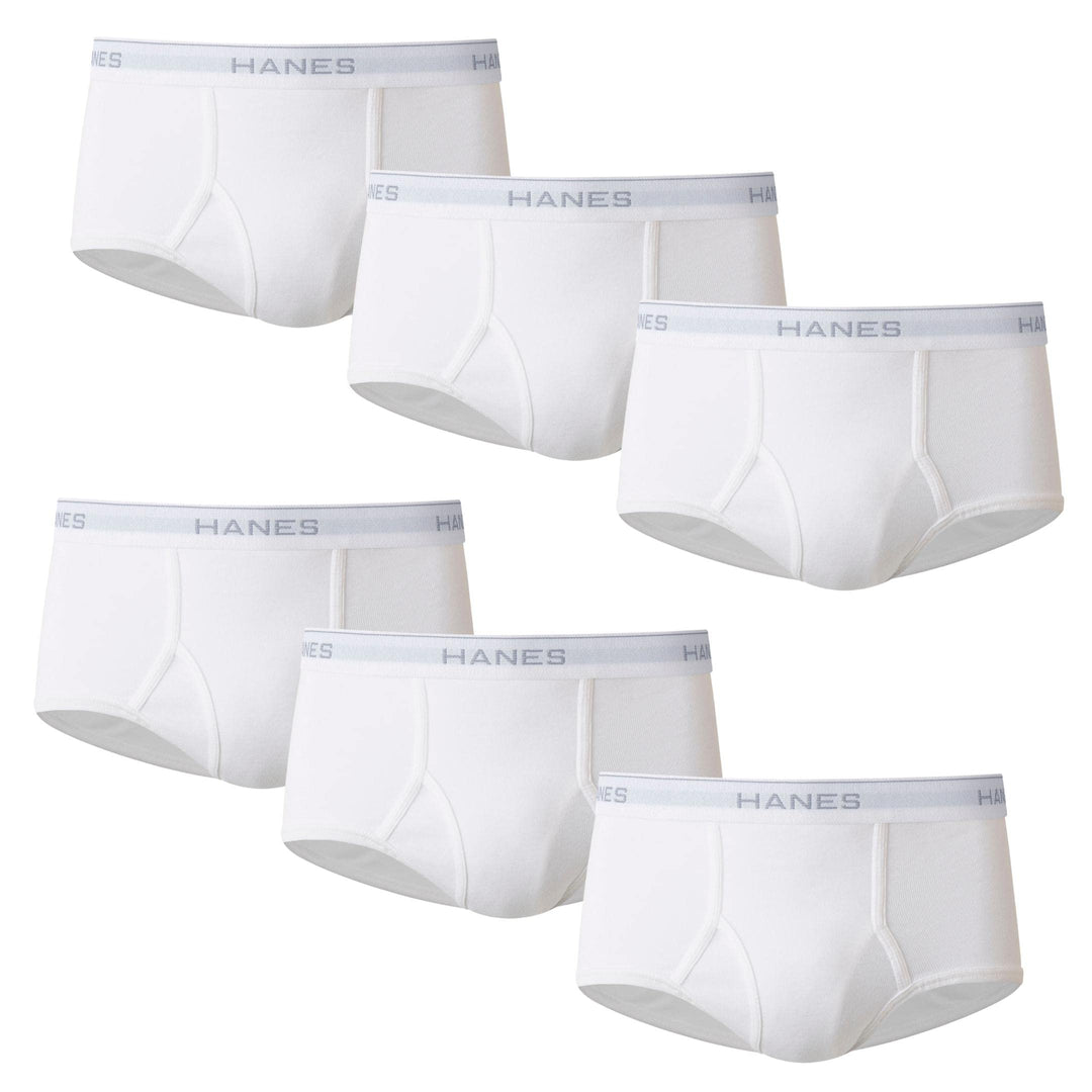 Hanes Mens Moisture-wicking Cotton Briefs, Available In White And Black, Multi-packs, White - 6 Pack, Large US Retail $11.98