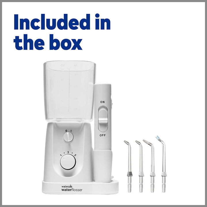 Waterpik Nano Plus Water Flosser For Teeth, Portable Electric Power, Compact For Travel and Home, 4 Flossing Tips, ADA Accepted, White WP-320 Retail $59.99