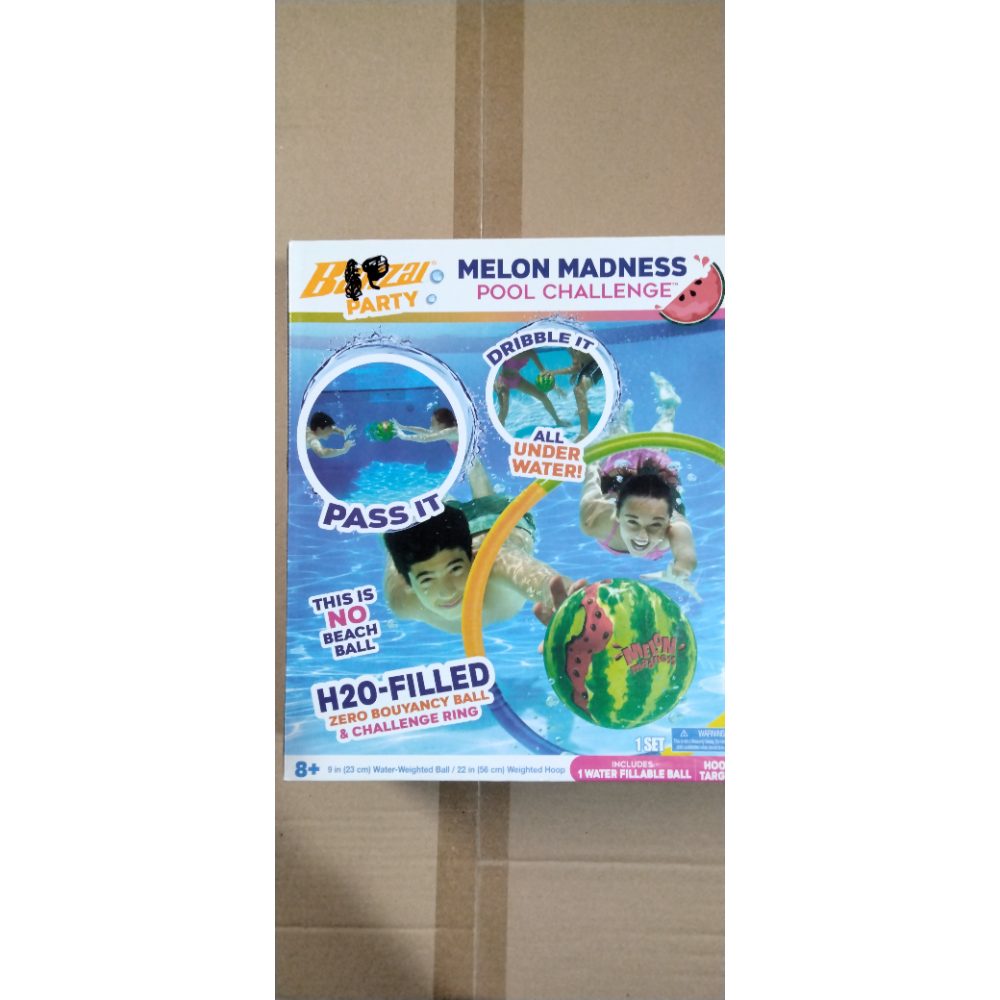 Banzai Melon Madness Inflatable Water-Filled Pool Game Ball  Ages 8 & up  Unisex Retail $21.00