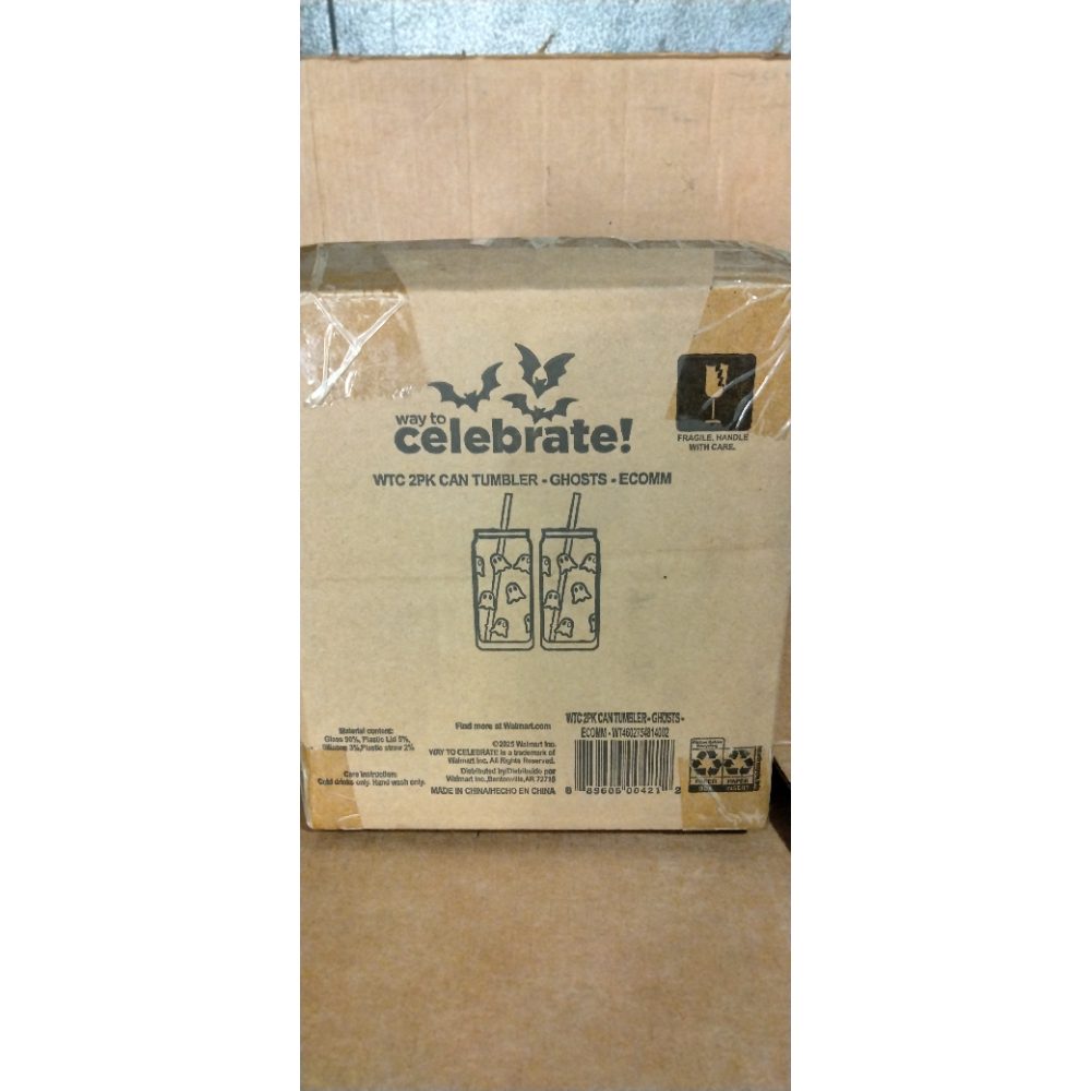 Way To Celebrate! WTC 2PK Can Tumbler, Ghosts - ECOMM, Ghost Pattern Retail $10.00