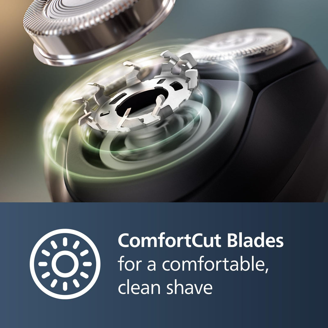 Philips Norelco Shaver 2400 Series, Wet and Dry Electric Shaver, Pop-up Trimmer, P-Cap, Deep Black, Model X3001/90