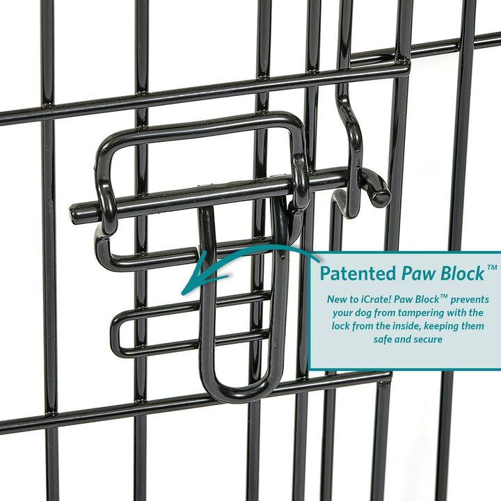 MidWest Homes for Pets 24-Inch iCrate for Small Breeds, 12-20 lbs, Double Door Folding Dog Crate with Divider Panel, Leak-Proof Tray & Secure Latches, Portable, Durable & Easy to Assemble Retail $27.29