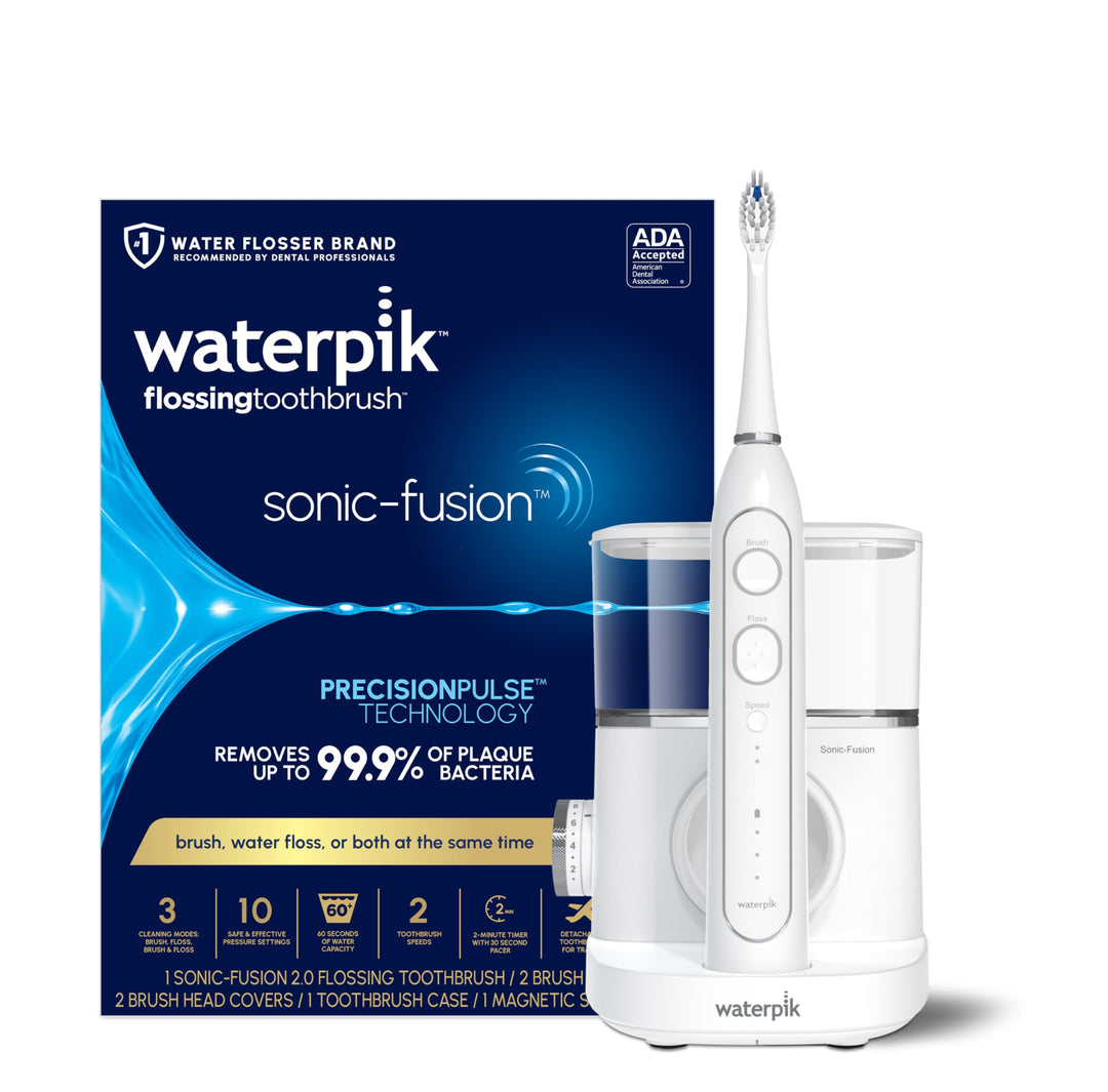 Waterpik Sonic-Fusion 2.0 Professional Flossing Electric Toothbrush with Water Flosser Combo In One, White SF-04, Packaging May Vary Retail $199.99