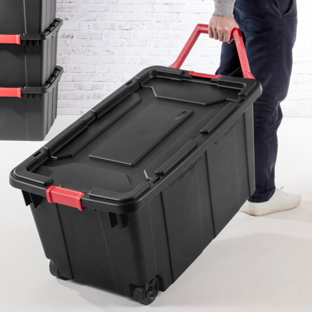 Sterilite Tote IND Wheeled Black 40GA 14699002 Retail $67.45