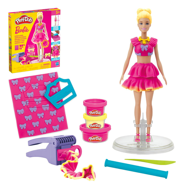 Play-Doh Barbie Ruffles and Bows Set, Make Doll Clothes with Modeling Compound & 9 Fashion Accessories, Arts & Crafts for Girls & Boys 5+ Retail $19.99