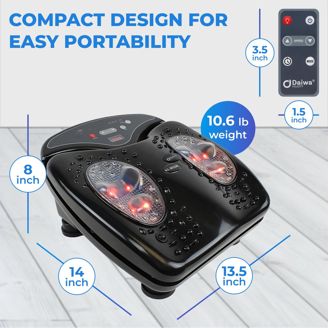 Daiwa Felicity Foot Vibe Pro Massager - Vibrating Electric Shiatsu Foot Massagers for Plantar Fasciitis Pain Relief Circulation Neuropathy - Calf Leg Feet Massage Retail $113.00