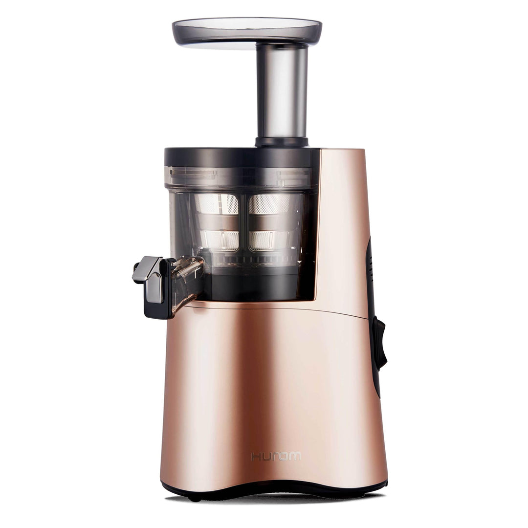 Hurom H-AA Cold Press Juicer Machine, Easy to Clean Masticating Slow Juicer, Coarse Strainer, Adjustable Lever, Minimal Juice Pulp, High Nutrient Extraction (Rose Gold) Retail $459.00