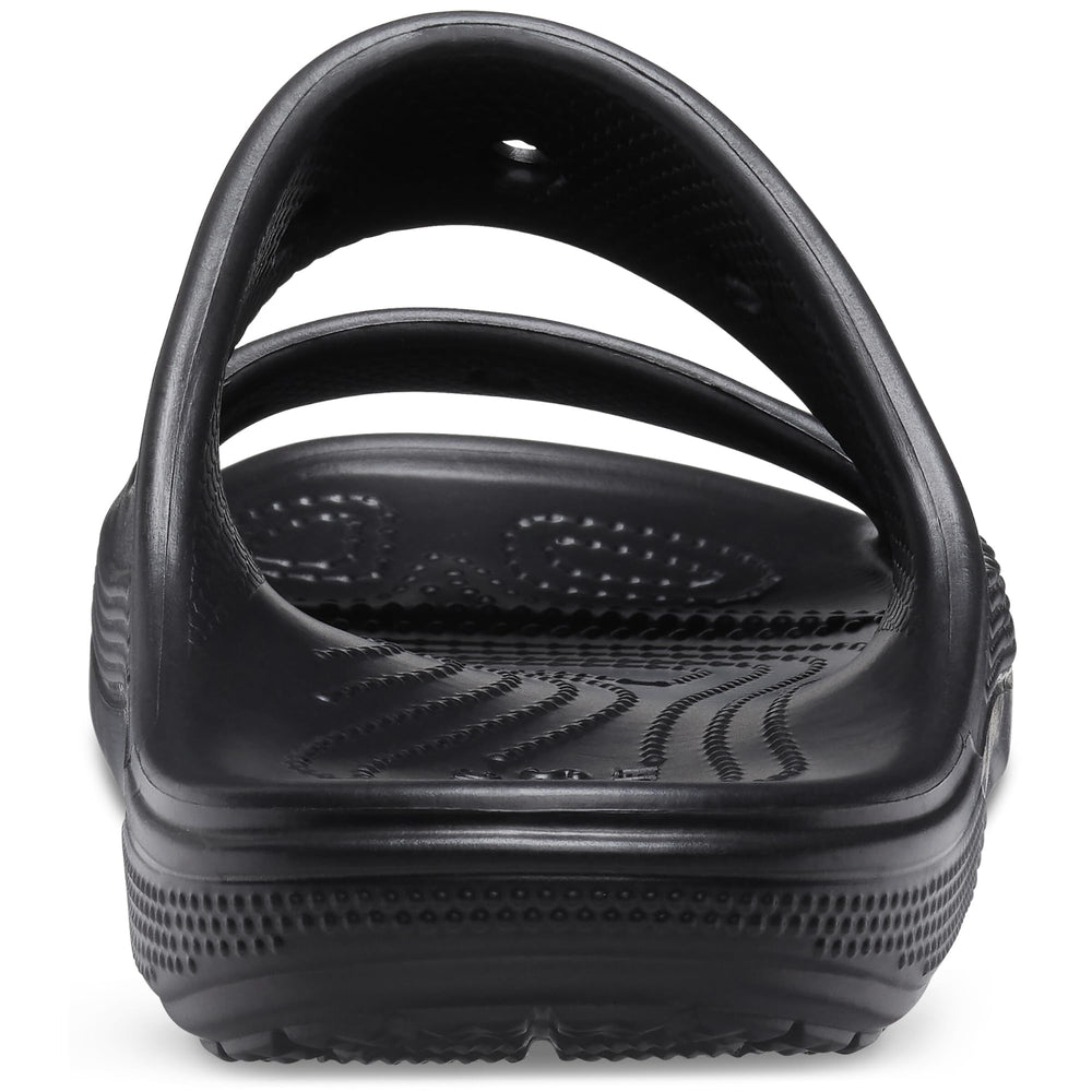 Crocs Men's and Women's Baya Two-Strap Slide Sandals, Black, 7 Women/5 Men Retail $39.99