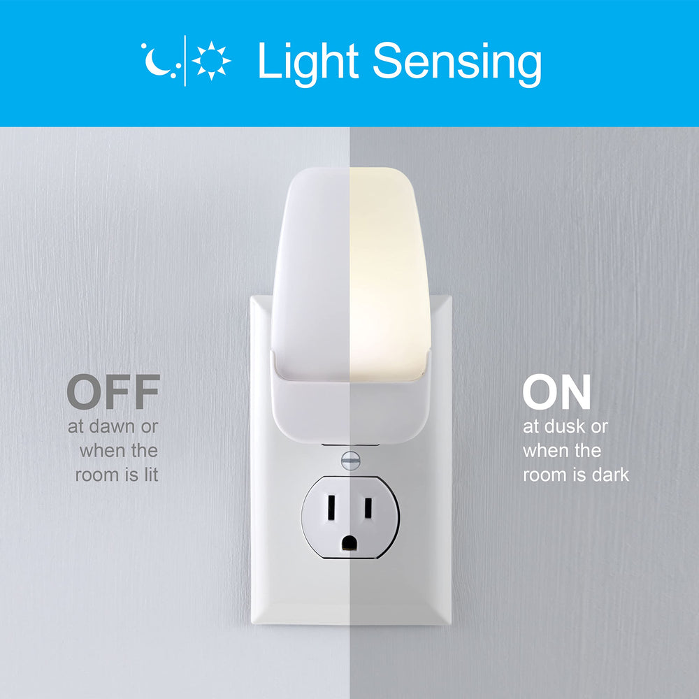 GE LED Night Light, Plug-in, Dusk to Dawn Sensor, Warm White, Ambient Lighting, Ideal Kids Adults Nightlight for Bedroom, Bathroom, Nursery, Hallway, Kitchen, 30966, 2 Pack Retail $11.99