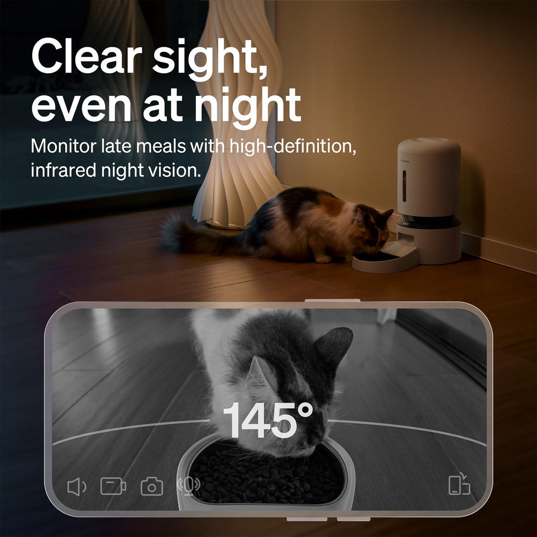 PETLIBRO Automatic Cat Feeder with Camera, 1080P HD Video with Night Vision, 5G WiFi Pet Feeder with 2-Way Audio, Low Food & Blockage Sensor, Motion & Sound Alerts for Cat & Dog Single Tray Retail $159.99