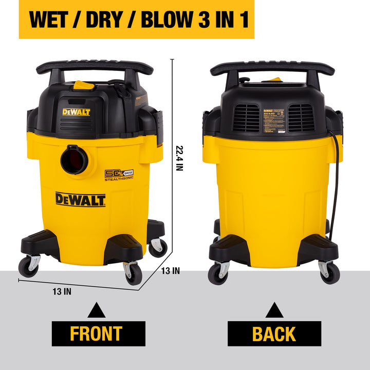 DEWALT 6 Gallon STEALTHSONIC Shop Vacuum Wet and Dry DXV06PL-QT, Ultra Quiet 4 Peak HP Wet Dry Vac for Jobsite & Workshop Retail $159.97