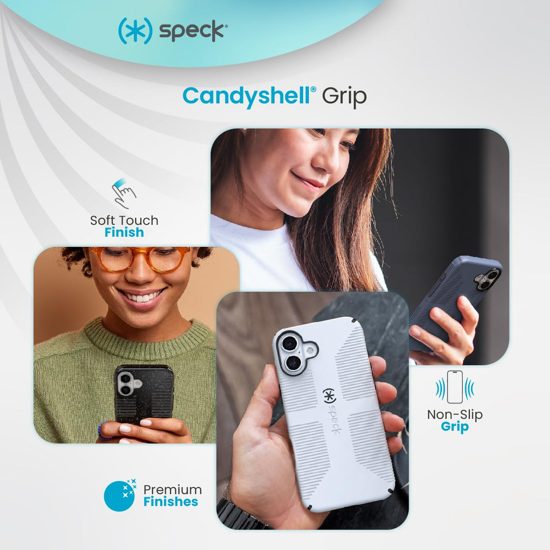 Speck CandyShell Grip Case iPhone 16 Plus - Slim MagSafe Case for Women and Men - White/Black Retail $12.89