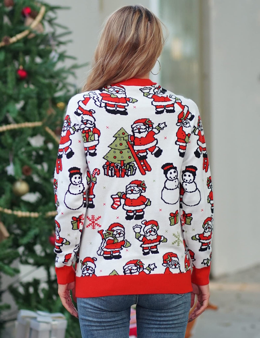 Sarin Mathews Snowman Sweaters for Women Dressy Cozy Knit Pullover Holiday Santa Christmas Tree Ugly Sweater XXL Retail $59.99