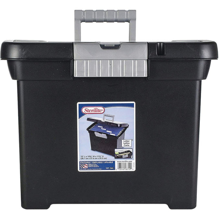 STERILITE Portable File Box, Black (ST1871-9004) Retail $13.58