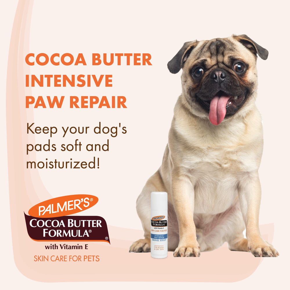 Palmer's for Pets Cocoa Butter Paw Pad and Nose Balm Swivel Stick, Fragrance Free - Moisturizing Dog Balm with Vitamin E, Peppermint Oil, Shea Butter, Rough or Dry Pads, 0.5 oz Retail $5.99