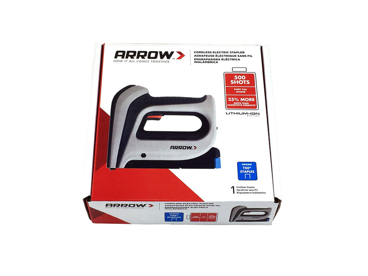 Arrow T50DCD Heavy Duty Cordless Electric Staple Gun, Battery Powered Stapler for Upholstery, Furniture, Office, Decorating, Fits 1/4", 5/16Ã¢â‚¬Â, 3/8", or 1/2" Staples