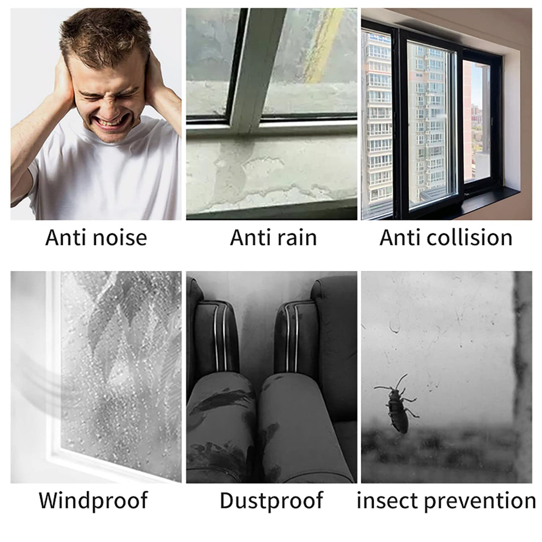 JANADIO 32.8 Ft Self Adhesive Seal Strip Weatherstrip for Windows and Doors House Soundproofing,Windproof,Dustproof,Stronger Stickiness. (0.35" (W) x 0.2" (T) x 32.8' (L)) Retail $15.99
