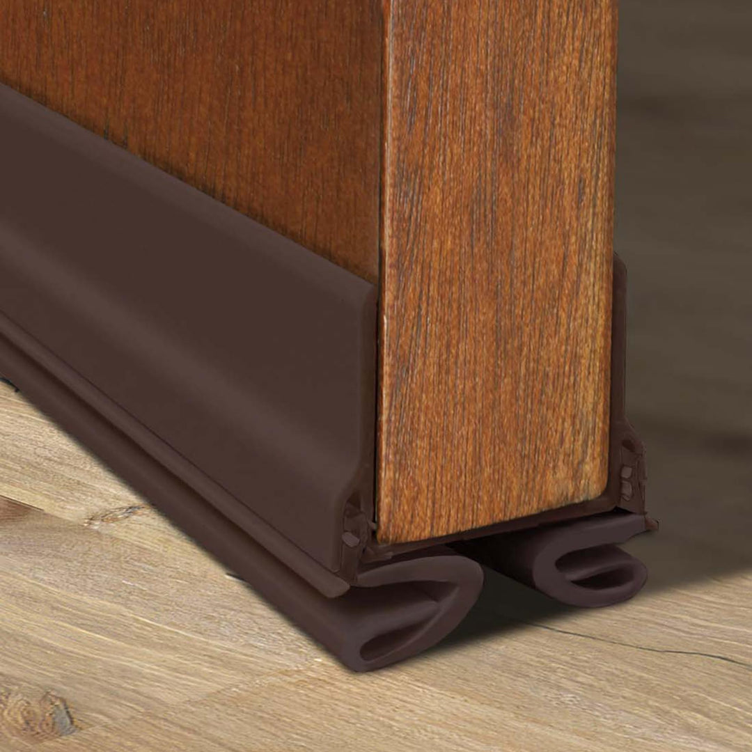 M-D Building Products Vinyl CinchÃ‚Â® U-Shape Door Bottom Seal, Slide-On Weatherstripping Draft Stopper, Easy to Install, Fits 36Ã¢â‚¬Â x 1-3/4Ã¢â‚¬Â Doors, Fills 3/8Ã¢â‚¬Â- 3/4Ã¢â‚¬Â Gap (Brown, 32 Inch)