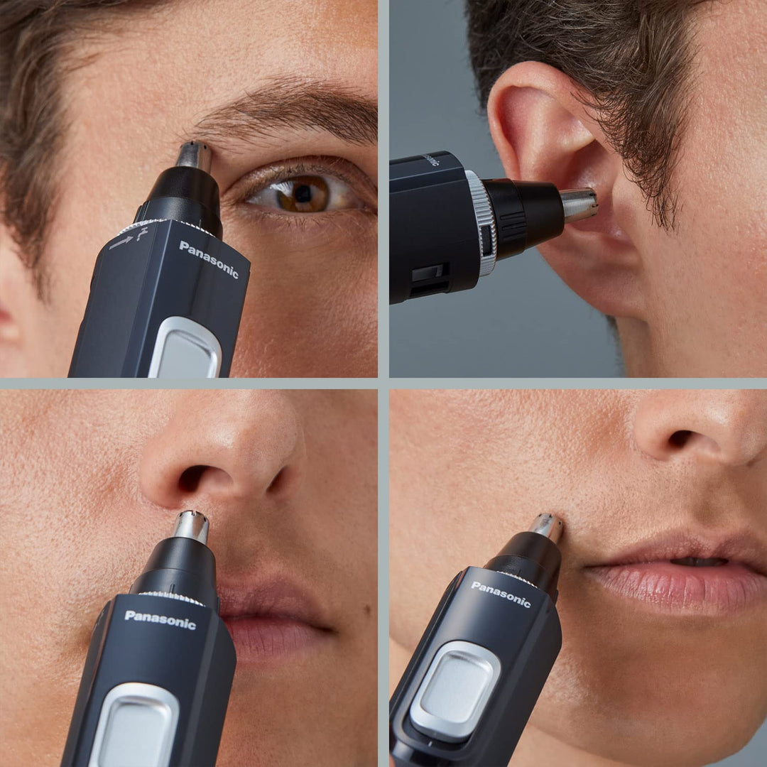 Panasonic Ear and Nose Hair Trimmer for Men with Vacuum Cleaning System, Powerful Motor and Dual-Edge Blades for Smoother Cutting, Wet/Dry Ã¢â‚¬â€œ ER-GN70-K (Black)