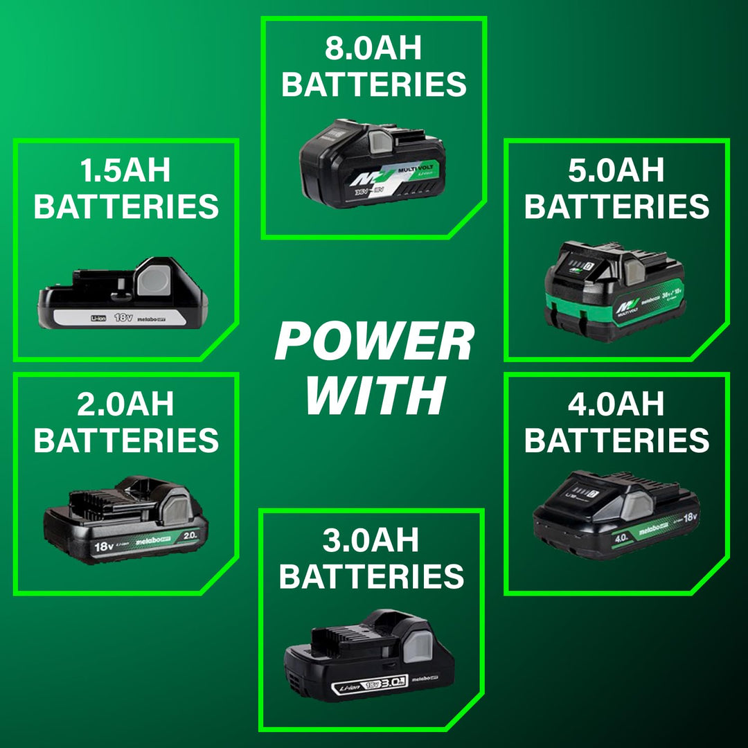 Metabo HPT 18V MultiVolt 1/2" Cordless Brushless Driver Drill Kit, High Power Drill Set with Bag, 2 Lithium-Ion Metabo Batteries and Charger, Compact Lightweight Power Driver, DS18DEX Retail $179.00