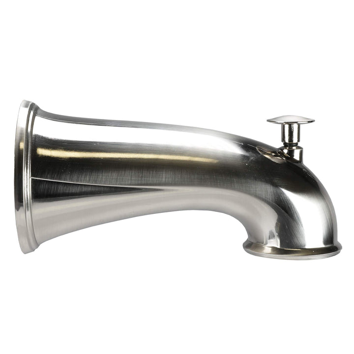 DANCO Decorative Bathtub Faucet Spout with Pull Up Diverter | 6 Inch Length | Brushed Nickel Finish (10316) Retail $23.26
