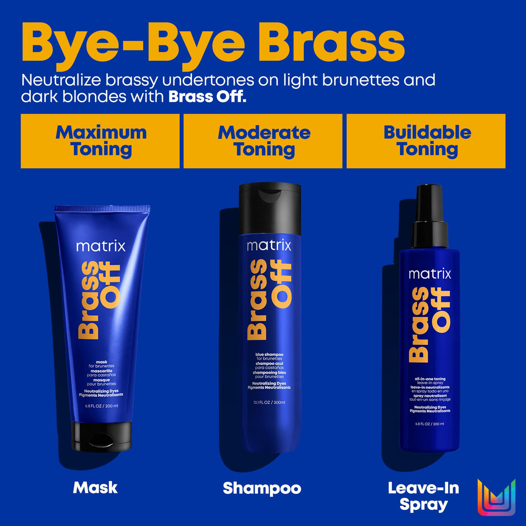 Matrix Brass Off Color Depositing Neutralization Hair Mask | Repairs & Protects Fragile Hair | For Color Treated Hair |Neutralizes Orange Tones | Color Depositing | Packaging May Vary | 6.8 Fl. Oz.