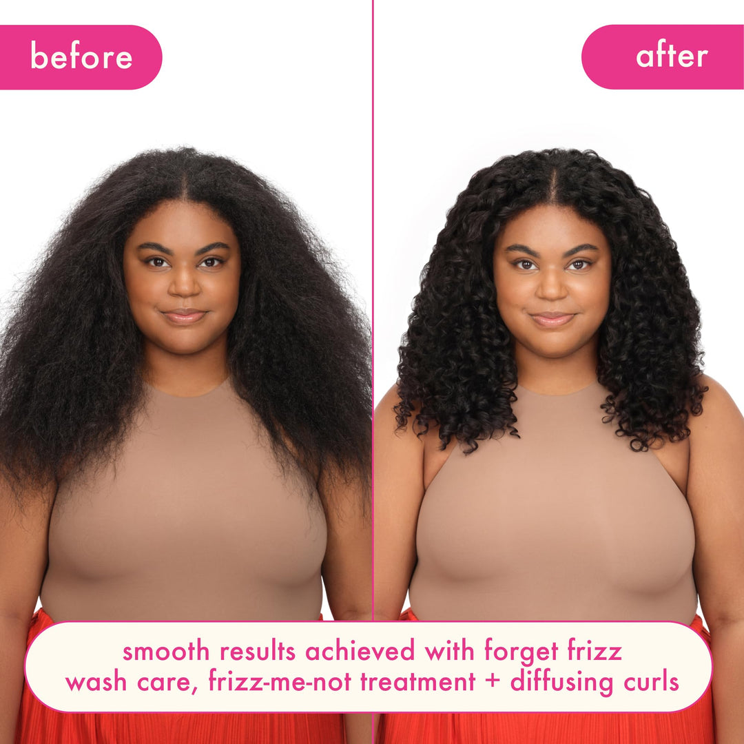 amika forget frizz anti-frizz conditioner, 275ml | smoothing, humidity protection, up to 72 hour frizz control + lightweight hydration, for medium to thick coarse hair types 2a-4c