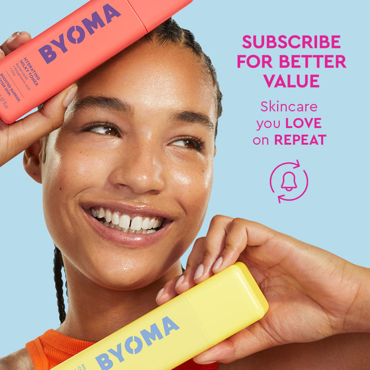 BYOMA Universal Skincare Heroes (5-Piece Kit) - Skincare Gift Set with Jelly Cleanser, Milky Toner, Hydrating Serum, Gel Cream & SPF 50 - Skin Barrier Repair Gift Set with Makeup Bag Retail $25.00