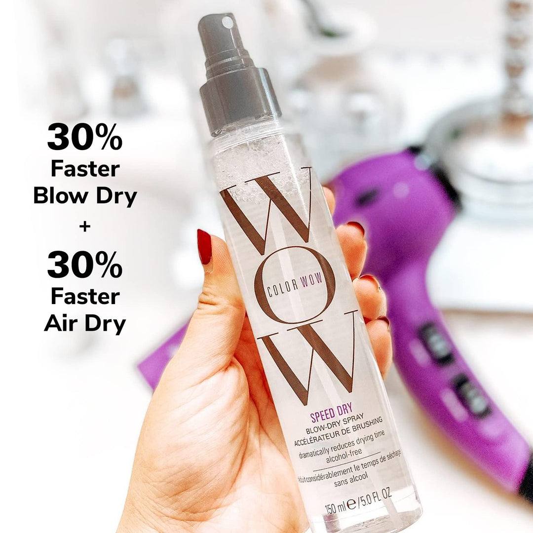 COLOR WOW Speed Dry Blow Dry Spray Ã¢â‚¬â€œ Cut Blow Dry Time by 30% | Heat Protectant, Prevent Breakage | Cruelty-Free & Gluten-Free