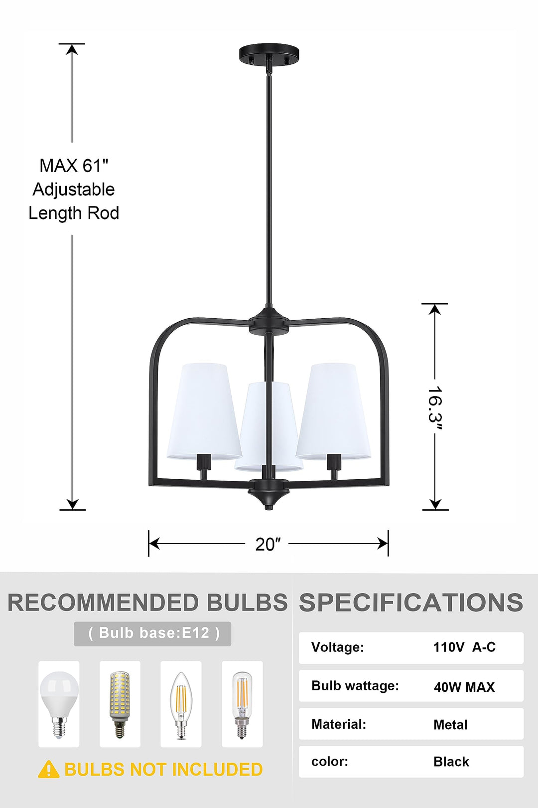 4 Light 23'' Rustic Metal Lantern Cage Farmhouse Kitchen Island Off White Fabric Shade Pendant Light Fixture,Modern Industrial Black Finish for Dining Room Bedroom Foyer Entry Porch Over Sink Retail $79.99