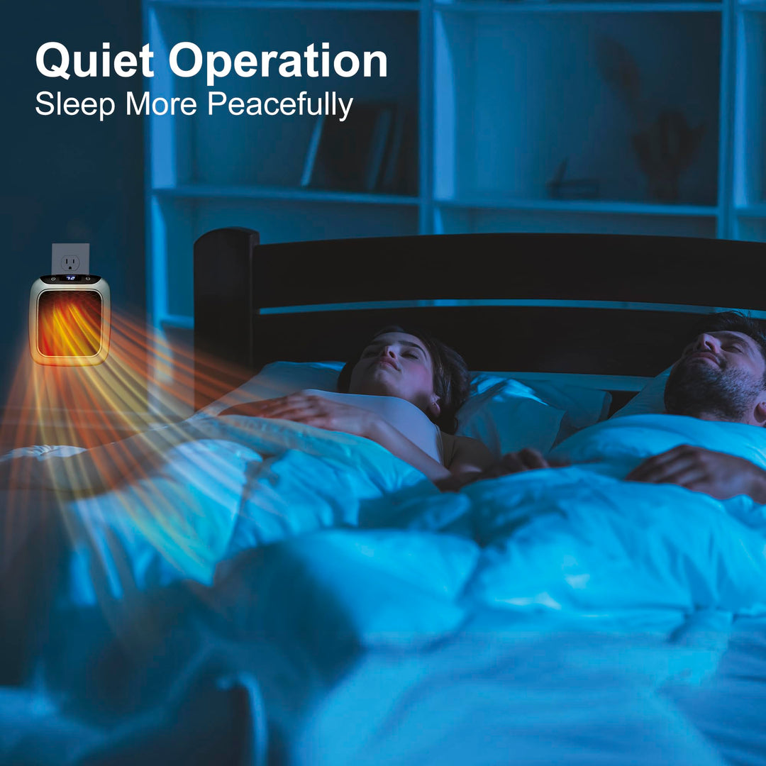 Ontel Handy Heater Turbo Wall Outlet Plug In Heater – Portable Indoor Ceramic Space Heater w/Adjustable Thermostat, 12-Hour Timer, Auto Shut Off, Quiet – Plug In Wall for Office, Bedroom, Camping Retail $29.99