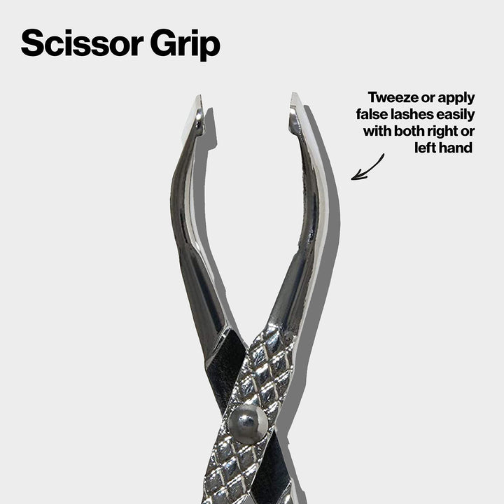 Revlon PerfecTweeze Scissor Tweezers, Slanted Tip, For Eyebrow Shaping and Hair Removal, Ergonomic Handle Design, Stainless Steel, 1 Count