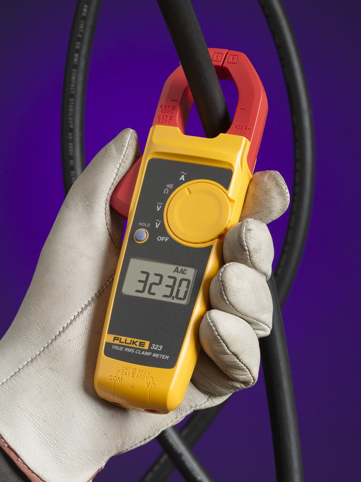 Fluke 323 Clamp Meter for Commercial/Residential Electricians, Measures AC Current to 400 A & AC/DC Voltage to 600 V, Resistance and Continuity, Includes 2 Year Warranty and Soft Carrying Case Retail $207.99