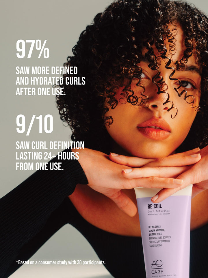 AG Care Re:Coil Curl Activator Curl Cream with Keratin Amino Acids - Ultra-Nourishing Curly Hair Cream for Defined, Healthy Curls, 6 Fl Oz