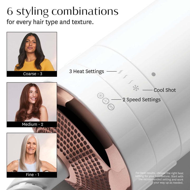 T3 Women's T3 AireBrush One-Step, White/Rose Gold, Oval